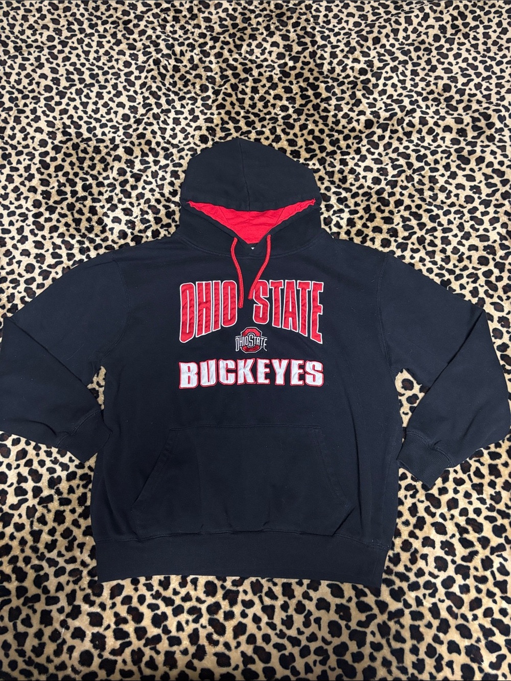 Ohio State Buckeyes L Black & Red Pullover Hoodie